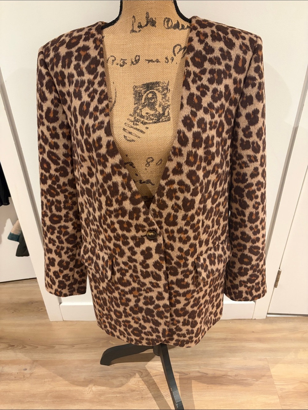 Ann Taylor Leopard Print Blazer in Brown & Tan